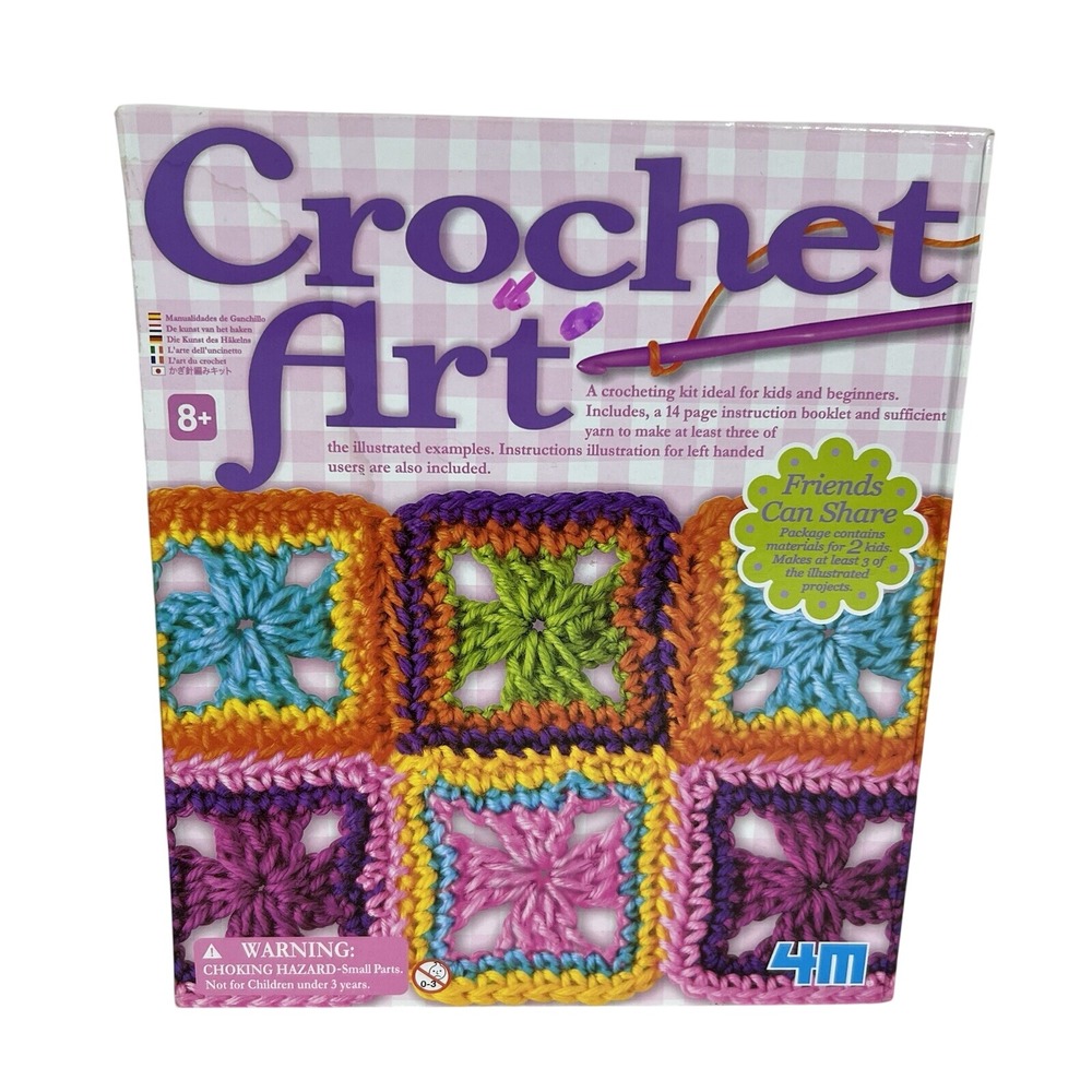 Crochet‎ Art Kit 4M Kids Beginners  Age 8+ Yarn Craft Project New